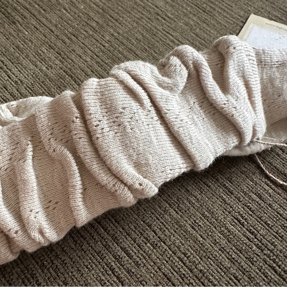 L’ovedbaby Organic Cotton Pointelle Oatmeal Beige Tie Headband 6-12 Months NWT - Picture 3 of 7